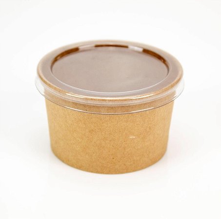Pote Papel Molho 100 Ml Kraft 200un C/ Tampa Degustação