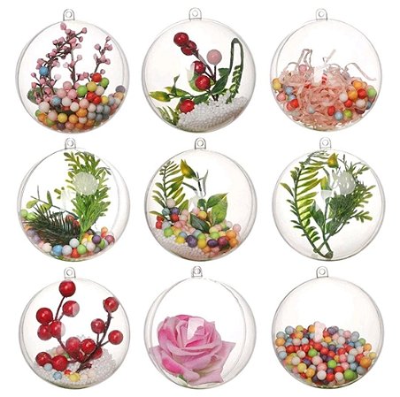 Embalagem Decoraçao Natal Bola 8 Cristal Transparente 12un