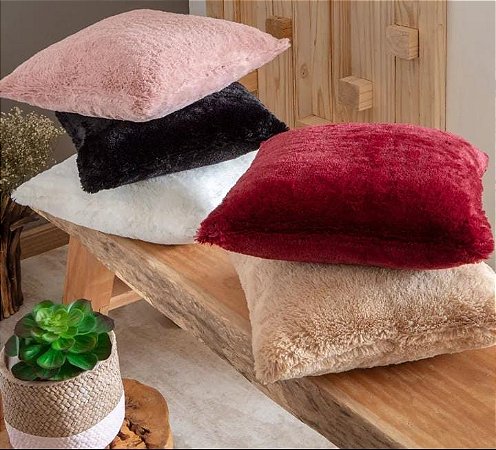 CAPA P/ ALMOFADA DE PELÚCIA MACIA PELO CURTO DECORAÇÃO-1 UNI