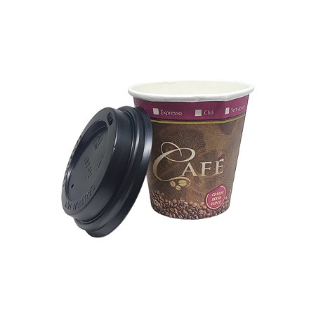 Copo Papel 180 Ml estampado desenhado Café Chá Cappuccino Biodegradável 50un