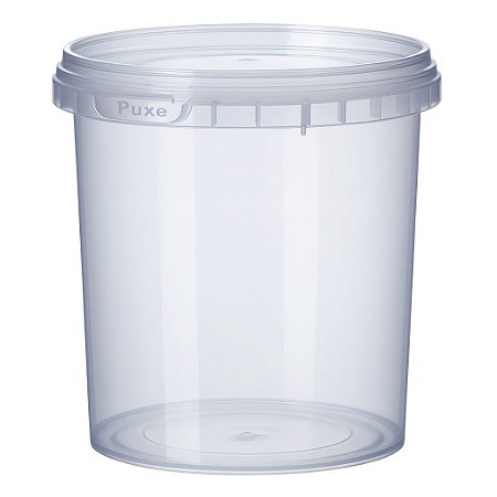 Pote Redondo com Lacre 1000ml Plástico - Kit 50 Unidades