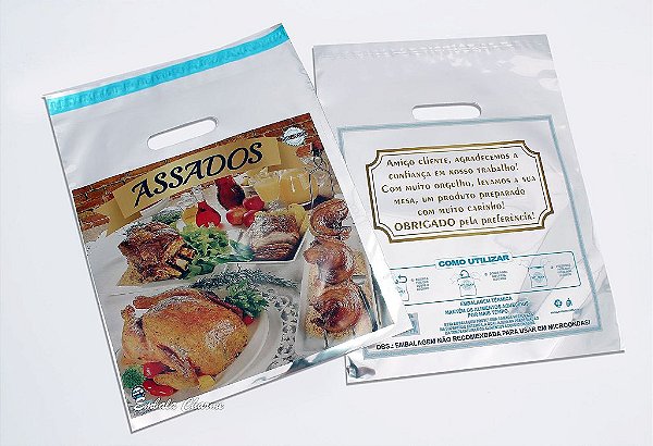 EMBALAGEM PARA FRANGO ASSADO SACOLA TÉRMICA RESISTENTE - 400 Unidades