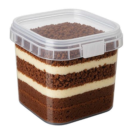Pote de Plástico com Tampa Quadrado 220ml – Kit 50 Unidades