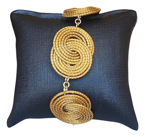 Pulseira Infinito Biojóias Capim Dourado Artesanal Hipo
