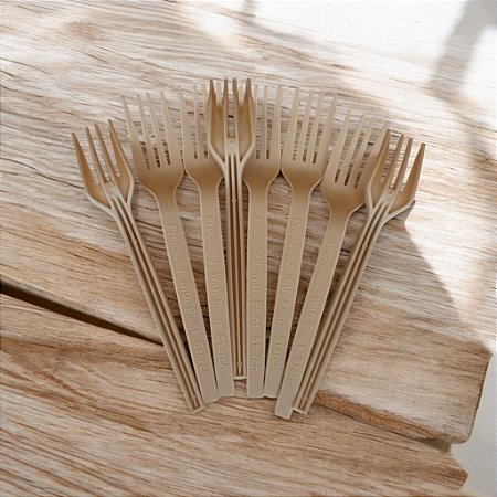 Kit 50 Garfo Bagaço De Fibra Vegetal 17cm - Biodegradável