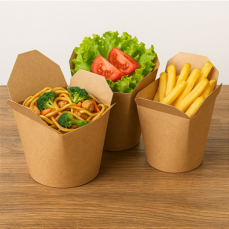 Kit 20 Embalagem Marmita box na Caixa 750 Ml Yakisoba Delivery Restaurante Lanchonete