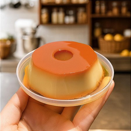 Forma de Pudim com Tampa 80ml Pequena – Kit 100 Unidades