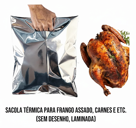 EMBALAGEM SACOLA TÉRMICA RESISTENTE PARA FRANGO ASSADO FRIOS PEIXES- 200 Unidades