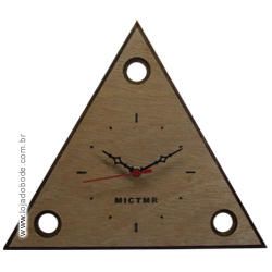 Relógio de Parede - Triângulo 3 Pontos - MICTMR - Madeira