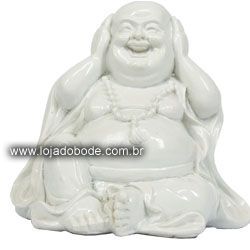 Buddha Feliz - 7cm - Brilhante - Branco ou Preto