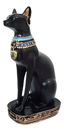 Deusa Gata Egípcia - Bastet - 18cm - Preta