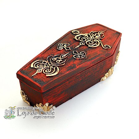 Caixão - Porta Objetos em Resina - Vermelho