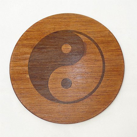 Quadro Yin e Yang em marchetaria - 15cm