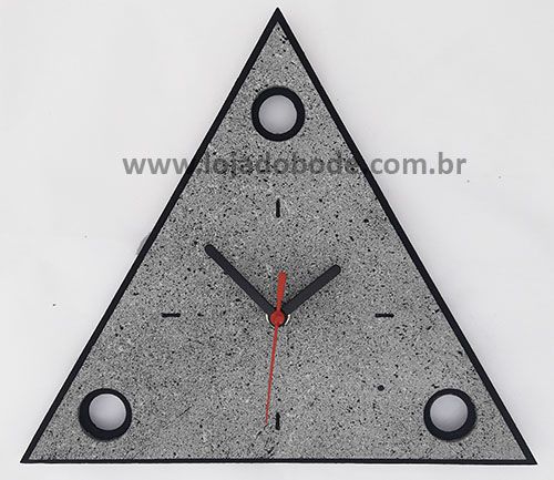 Relógio Triângulo 3 Pontos - Madeira Imitação Granito