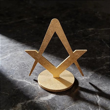 Esquadro E Compasso - Adorno de Mesa Dourado