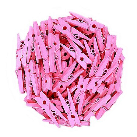 50 Unidades Mini Pregadores Rosa Pink 2,5 cm