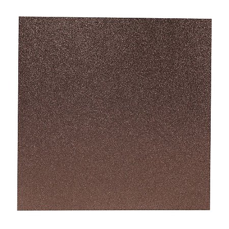 Papel Cardstock Scrapbook Glitter Marrom Escuro 5 Folhas