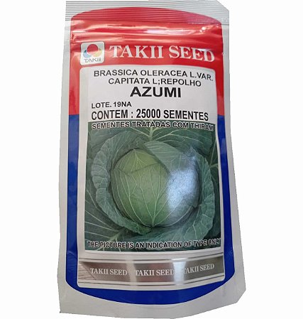 Sementes De Repolho Híbrido Azumi envelope C 25.000 Sementes