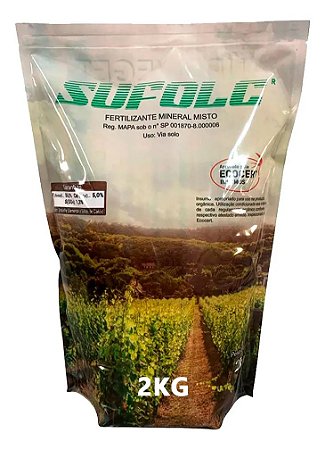 Sufolc Pacote 2 Kg Calda Sulfocálcica Pronta (Sulfocal) Ecocert Orgânico - Flores / Frutas / Hortaliças