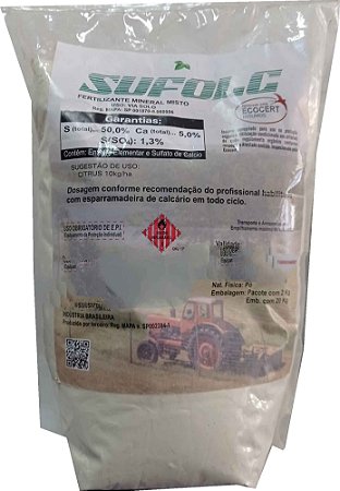 Sufolc Pacote 2 Kg Calda Sulfocálcica Pronta (Sulfocal) Ecocert Orgânico - Flores / Frutas / Hortaliças