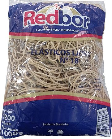 Elástico Látex Borracha Nº 18 pacote 1 Kg com 1.200 Unidades Dinheiro, Maçaria