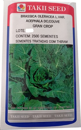 Sementes Couve Manteiga Híbrida Gran Crop - 2.500 Sementes
