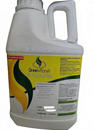Fertilizante Foliar Fosfito De Potássio K2o 26% 5 Litros Galão