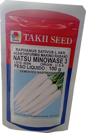 Semente Rabano Nabo Natsu Minowase 3 Takii Lata 100 Gramas
