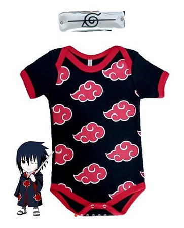 Body Akatsuki+bandana Naruto Bebê Menino/menina Mesversario
