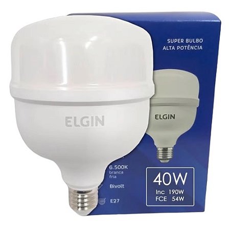 Lâmpada LED Bulbo Luz Branca 40W Elgin - Perez Materiais Elétricos
