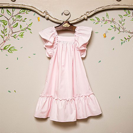 vestido infantil rosa bebê