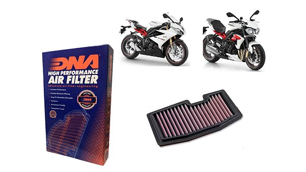 Filtro de ar esportivo DNA TRIUMPH DAYTONA 675 (2013-17), STREET TRIPLE 675 (13-17)