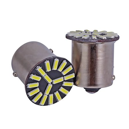 Lâmpada de LED 1 Polo Com 18 LEDs 4014 (Encaixe BA15S - 1156 - P21W) Para Ré / Seta / Placa - Linha Premium (Unidade)