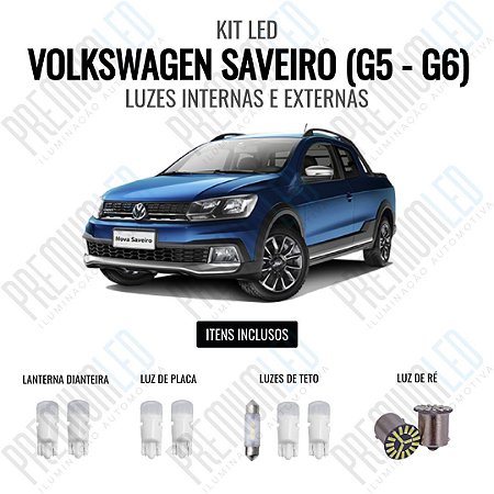 Kit Lâmpadas Led Premium Saveiro Cross 2020 2021 Teto Placa