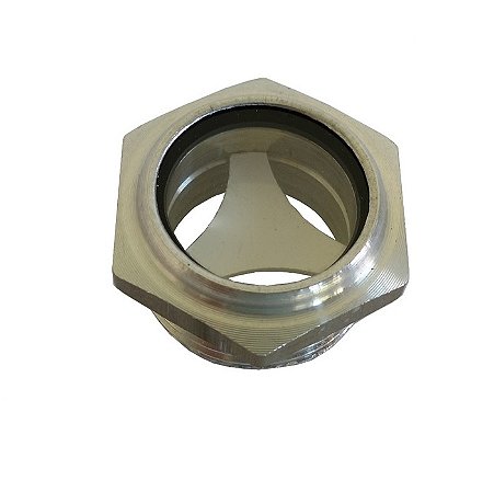 Visor De Nível/Óleo Rosca 1/2" BSP Em Alumínio, Com Visor De Acrílico e Vedação Borracha