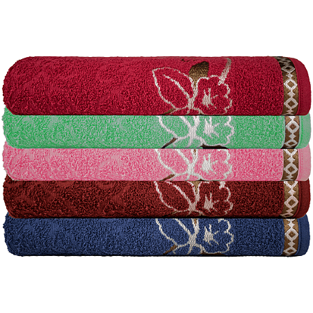 Kit 10 Toalhas Banhao Gigante Jacquard Hortencia - Gramatura 375g - 74x160cm