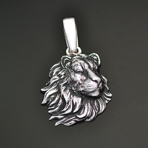 Pingente Leão em Prata 950k (Perfil)
