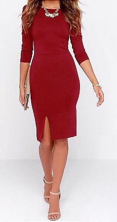 vestido midi tubinho