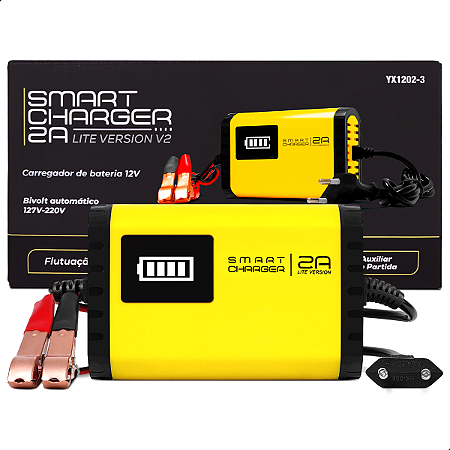 Carregador de Bateria Automotivo Smart Charger 2A Lite V2 - Inteligente - Bivolt - 12V