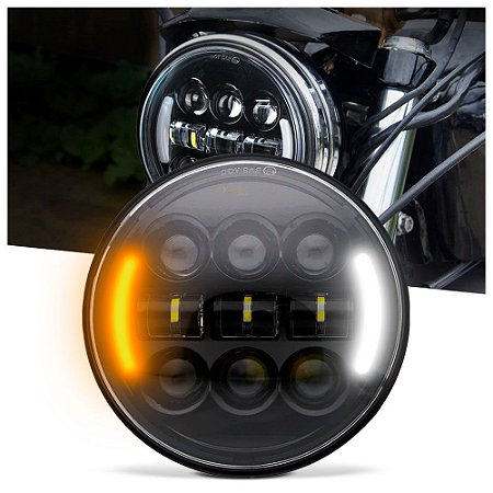 Farol para Motos Mod LEDs 5.75" 45W Full LED - Preto - UND