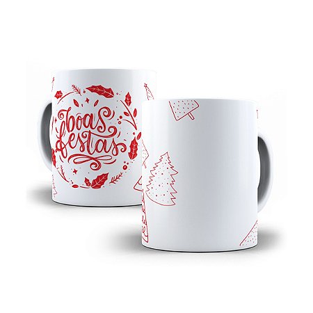 Caneca de cerâmica 325ml - Boas festas de natal