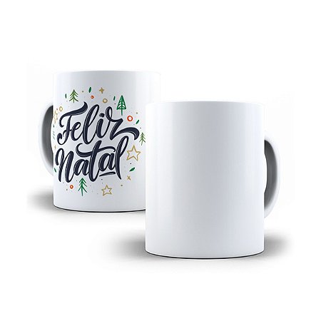 Caneca de cerâmica 325ml - Feliz natal delicada
