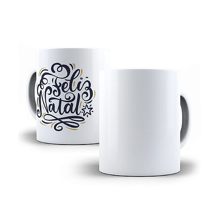 Caneca de cerâmica 325ml - Feliz natal (branca)