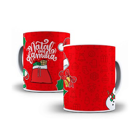 Caneca de cerâmica 325ml - Natal em família
