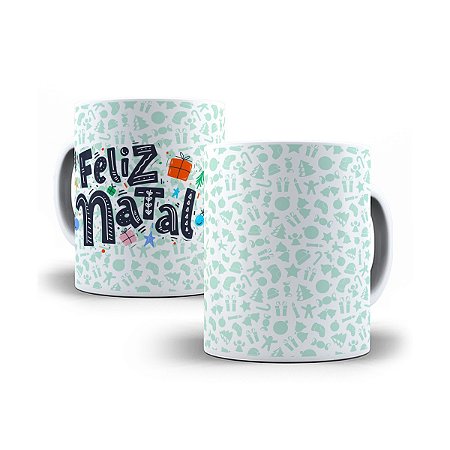 Caneca de cerâmica 325ml - Feliz natal decorada