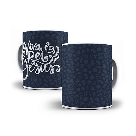 Caneca de cerâmica 325ml - Viva o rei Jesus