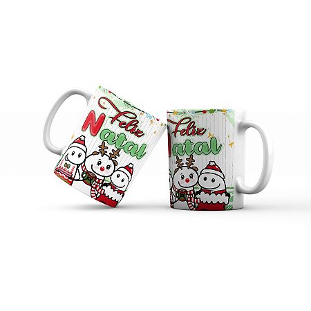 Caneca de cerâmica 325ml - Florks Feliz natal