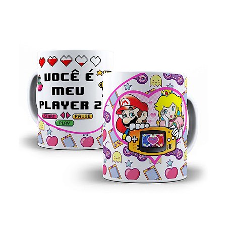Caneca de cerâmica 325ml - Namorados gamers Player 2