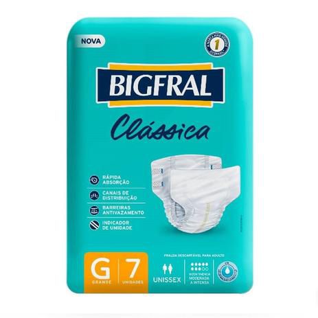 Fralda Bigfral Clássica G com 7 unidades