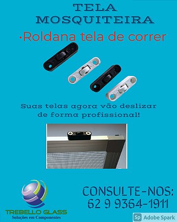 ROLDANA MINI CARRINHO NYLON PARA TELA MOSQ. PCTE 50 PCS